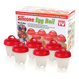 Kit 6 Formas De Silicone Para Ovos Egg Boil Forma Para Ovos