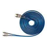 Cabo Rca Azul Corzus 5 Metros Duplo Blindado Conector Ouro