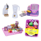 Kit Café Infantil Caixa Registradora Cafeteira Comida 41p