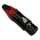 Kit 8 Pçs Plug Cannon Femêa - Vermelho E Preto ( Xlr Femea )