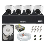 Kit Intelbras 4 Câmeras Dome 1080p E Dvr Mhdx 1104 Multi Hd