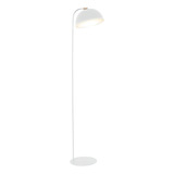 Lampara De Pie Deco Lectura Led E27 Campana 28 Direccionable Estructura Blanco/cobre