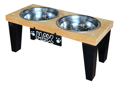 Comedor Para Mascotas (talla M) Personalizado Con El Nombre 