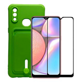 Capinha Capa Porta Cartão + Película 3d Para Samsung A10s