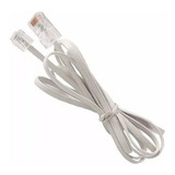 Cable Plano De Linea Telefono 2mts Rj11 4 Hilos Macho Blanco