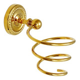 Suporte Secador De Cabelo Vintage Retrô Dourado Ouro Luxo