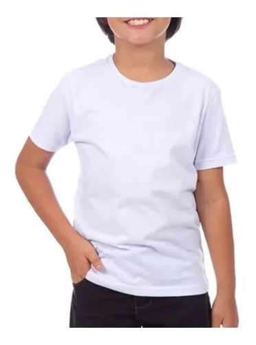 Camisa Poliéster Branca Infantil P/ Sublimação 10 Unidades