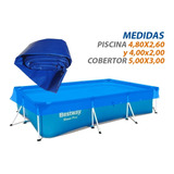 Cobertor Para Piscina Rectangular 4,80x2,60 Y 4,00x2,00 M 