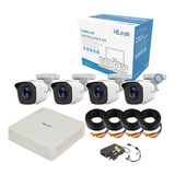 Kit 4 Camaras Hilook 720p Hikvision Cables Dvr 4 Cables Cctv