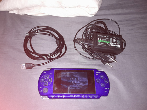 Console - Psp Slim 2001 Azul C/ Jogos Na Memória