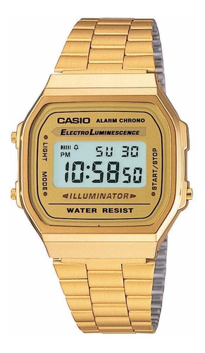 Relógio Casio Unissex A168wg Dourado Retrô Vintage Original 