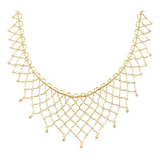 Lace Woven Mesh Gold Ball Clavicle Chain