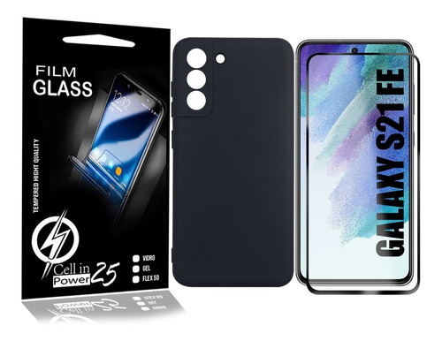  Capa Capinha Aveludada P/ Galaxy S21 Fe G990 + P Vidro 3d