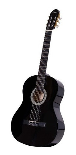 Guitarra Clásica Criolla Parquer Negra Funda Púa Oferta