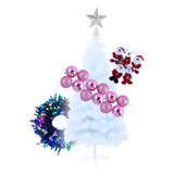 Pack Árbol Navideño Rosa: 180cm + Luces + Decoraciones