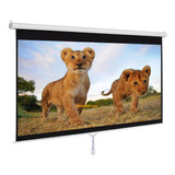 Pantalla Manual Para Proyector, 150'' Pulgadas, Hd 16:9 Alta Definicion, Retractil (3.81 Metros)