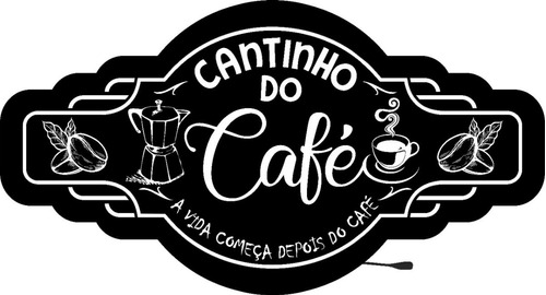 Placa Led Retro Luminária Vintage Para Cantinho Do Café 