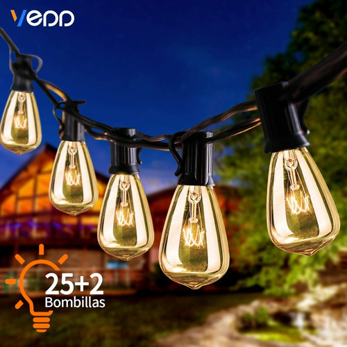 Guirnalda De Focos Vedd® Para Exterior Luces Vintage Bulb