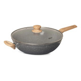 Panela Wok De Indução Com Tampa 5,5l Dark Grey Oster Cor Cinza-escuro