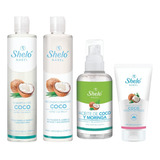 Shampoo, Acondicionador, Aceite Y Crema De Manos Coco Shelo