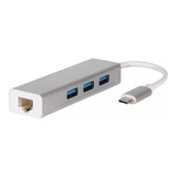 Hub Usb De Tipo C A Puertos Usb Y Puerto Rj45