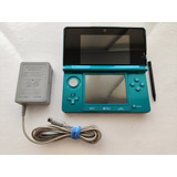 Nintendo 3ds Color Aqua Blue + 32gb + Muchos Juegos + Cargad