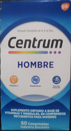 Centrum Hombre X 60 Com Multivi/multimineral De La A Al Zinc