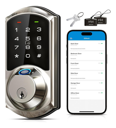 Veise Fingerprint Smart Lock For Front Door, 7-in-1 Keyle...