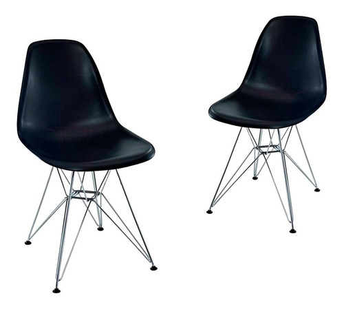 Silla De Comedor De Plástico Diseño Pata Cromada Dsw - Eames X 2