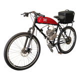 Bicicleta Motorizada Café Racer Sport Cargo Cor Vermelho Fire