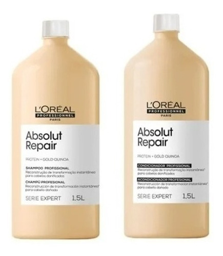 Loreal Absolut Repair Gold Quinoa Shampoo 1,5 L + Cond 1,5 L