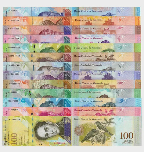 Set 13 Billetes De Venezuela Sin Repetir Nuevos 