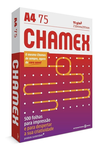 Papel Sulfite A4 Chamex Office 500 Folhas 75gr Original