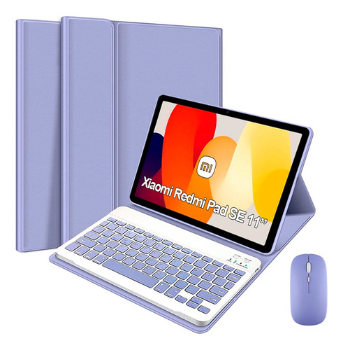 Case Book + Teclado Abnt2 Mouse Para Redmi Pad Se Tela 11.0