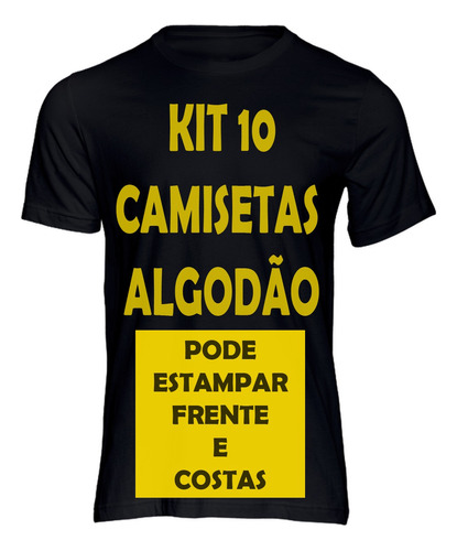 Kit 10 Camisetas Camisa Logo Empresa Personalizada  Algodão 