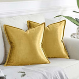 Cojines Fundas De Almohada Decorativas De Terciopelo Dorado 