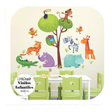 Vinilo Decorativo Infantil Animales Selva Jungla Pc39a 100cm