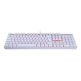 Teclado Gamer Redragon Mitra K551 Qwerty Português Brasil Cor Branco Com Luz Vermelho