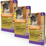 Kit 3 Combos Advocate Gatos 0,8ml 4 A 8kg - Total 9 Pipetas