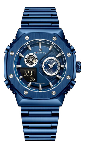 Reloj Naviforce Original En Acero Inoxidable Blue