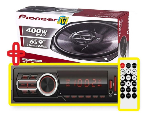 Estereo Bt Usb Sd Mp3 Combo +  Parlante Pioneer 6x9 Potente 