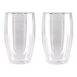 Set 2 Vasos Latte Glasso 473ml - Doble Pared Vidrio Café 