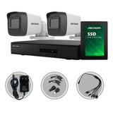 Kit Seguridad Hikvision Dvr 4ch + 2 Cámaras 2mp 1080p +disco