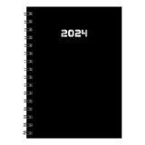 Agenda 2024 Diaria N° 7 C/espiral Gofrada Azul Color De La Portada Negro