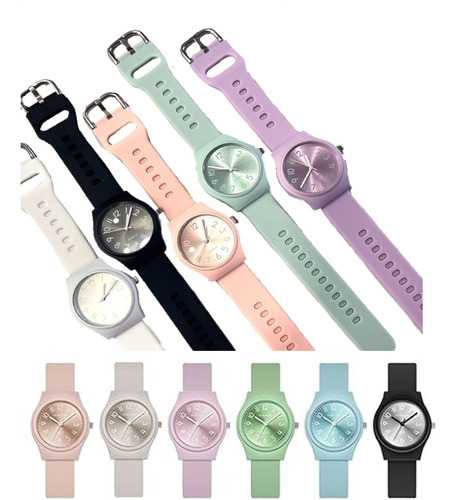 Reloj Deportivo Casual  Para Hombre Mujer Colores Silicona
