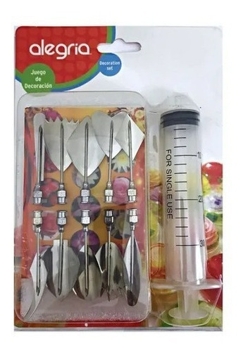 Set De 10 Gubias Acero Inox Con Jeringa P/ Gelatina 