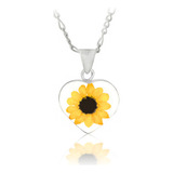 Shrek Girasol Collar Mujer Plata Pareja Anillo Compromiso