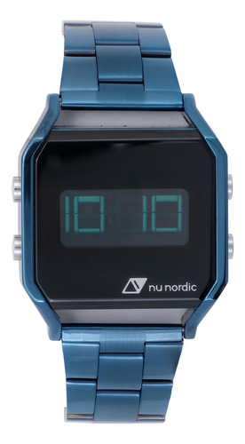 Reloj Pulsera Digital Acero Inoxidable Con Alarma Y Luz 