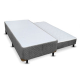 Cama Box Solteiro Com Bicama De Molas Cinza - 088x188 Padrão