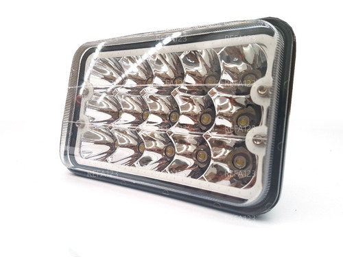 Faros Led Unidad 4651 4x6 Con Arillo Luz Azul 1 Pza